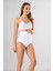 Yüksek Bel Slip Slikon Kadın Külot Korse Beyaz Örme Seamless Dikişsiz Soft 1