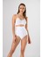 Yüksek Bel Slip Slikon Kadın Külot Korse Beyaz Örme Seamless Dikişsiz Soft 3