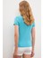 Kadın Turkuaz Basic T-Shirt 50222743-VR093 3