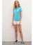 Kadın Turkuaz Basic T-Shirt 50222743-VR093 5