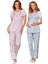 Yaprak Desenli Kısa Kollu Hamile Pijama Takımı 453 | Bebe Pembe 1