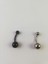 G23 Titanyum Iki Adetlik Gümüş Gri ve Siyah Göbek Piercing Set 2