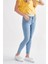 Kadın Skinny Ultra Likra Jean Pantolon Wth Gold - Açık Mavi 3