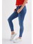 Kadın Skinny Ultra Likra Jean Pantolon Wth Gold - Koyu Mavi 2
