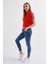 Kadın Skinny Ultra Likra Jean Pantolon Wth Gold - Koyu Mavi 3