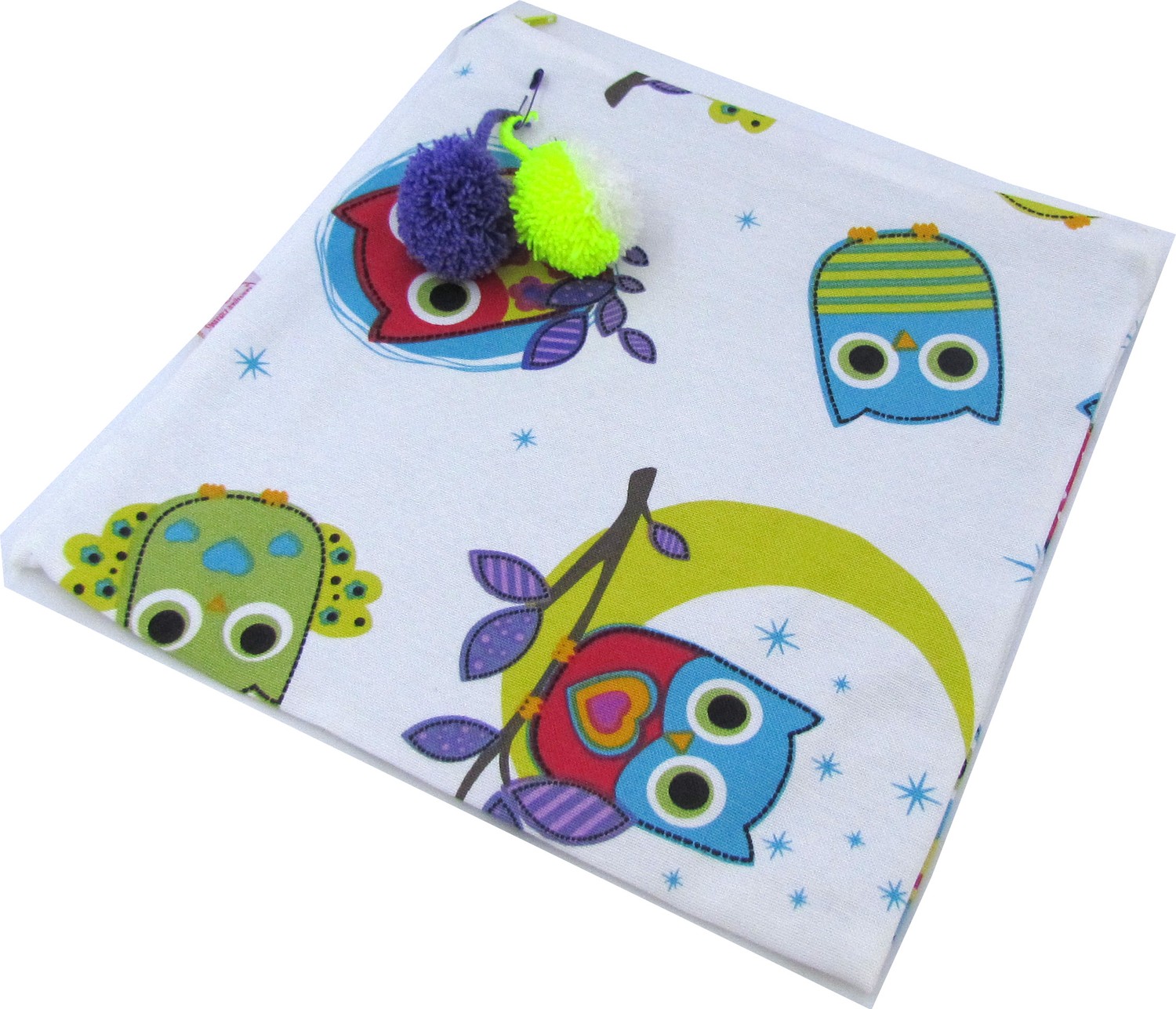 Pafuli El Yapımı Clutch Çanta Renkli Baykuşlar görsel 3