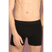 Tutku Erkek Siyah 6'lı Paket Elastan Streç Boxer