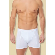 Tutku Erkek Beyaz 6'lı Paket Elastan Streç Boxer M Beden Desensiz Rahat Kullanım