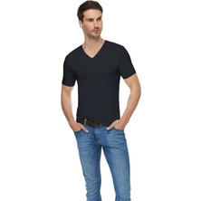 Tutku Elit  Erkek Elastan Likralı V Yaka Kısa Kol Pamuklu Fanila 6'lı Paket