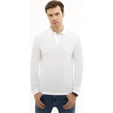 Pierre Cardin Erkek Beyaz Slim Fit Polo Yaka Sweatshirt 50226541-VR013