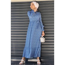 Adressbutik Pudra Renk Kadın Desenli Elbise