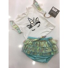 Çocuk Giyim Merkezi Kız Bebek Unicorn Baskılı Takım