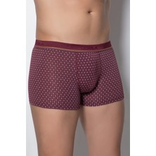 Dorea Erkek Boxer Bordo 2'li Paket Damla Desenli