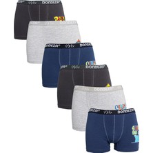 İlbaş Pamuklu Baskılı 6'lı Erkek Çocuk Boxer