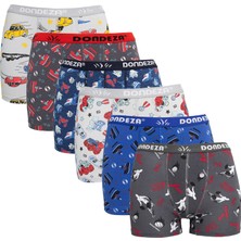 İlbaş Pamuklu Desenli 6'lı Erkek Çocuk Boxer