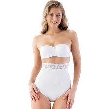 Emay 2028 Dikişsiz Iz Yapmaz Beli Dantelli Silikonlu Slip Lohusa Korse
