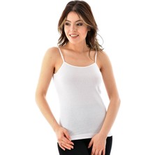 Seher 6 Adet Kadın 0061 İp Askılı Ribana Atlet Beyaz