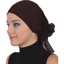 ELYSIANfidan Brokar Tüllü Kahverengi Bone