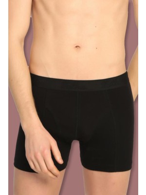 Tutku Erkek Siyah 6'lı Paket Elastan Streç Boxer
