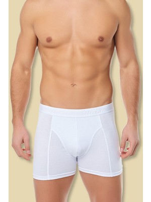 Tutku Erkek Beyaz 6'lı Paket Elastan Streç Boxer