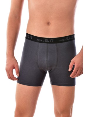 Tutku 6 Adet Elit 1252 Erkek Modal Elasthan Boxer Füme