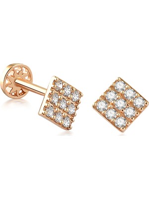 Yapar Jewellery 14 Ayar Altın Kare Tragus Piercing