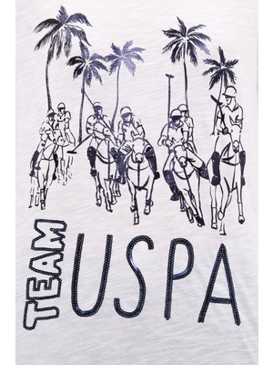 U.S. Polo Assn. Kadın Beyaz T-Shirt 50216139-VR013