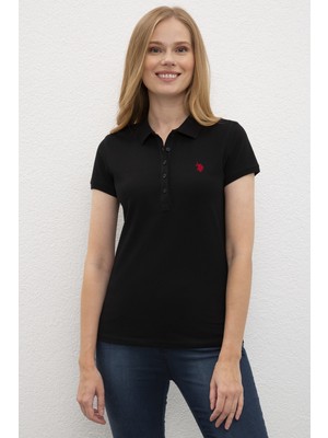 U.S. Polo Assn. Kadın Siyah Basic T-Shirt