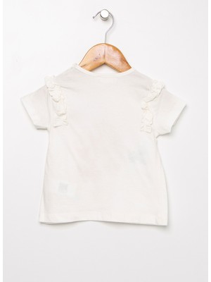Mammaramma Kız Bebek Baskılı Beyaz T-Shirt