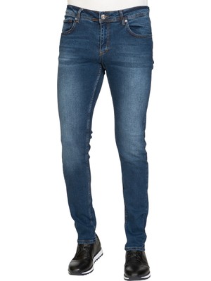 White Stone Pamuklu Likralı Spor 5 Cep Regular Fit Jean O.mavi