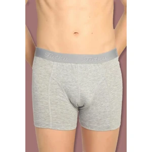 Erkek Gri 6'lı Paket Elastan Streç Boxer