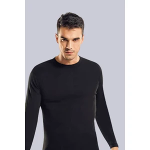 Tutku Elit 1302 Elastan Likralı Sıfır Yaka Uzun Kol Atlet Fanila Body Siyah 3'lü Paket