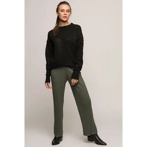 Cotton Mood 9360793 Kalın Fitilli Beli Lastikli Uzun Pantolon Hakı