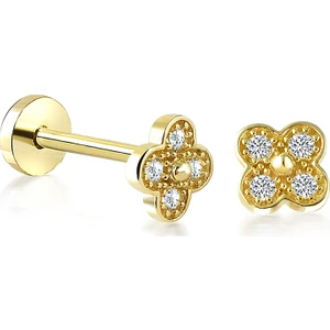 Yapar Jewellery 14 Ayar Altın Yonca Tragus Piercing