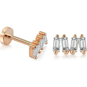 Yapar Jewellery 14 Ayar Altın 4'lü Baget Piercing