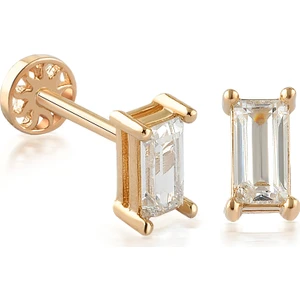 Yapar Jewellery 14 Ayar Altın Baget Tek Taş Tragus Piercing