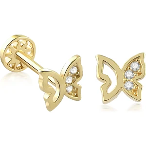 Yapar Jewellery 14 Ayar Altın Kelebek Tragus Piercing