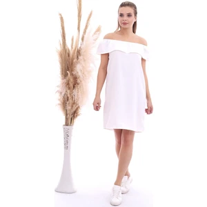 Cotton Mood 20070787 Dok.keten Madonna Yaka Elbise Ekru