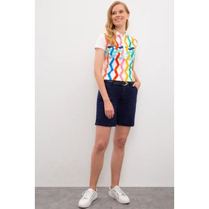 U.S. Polo Assn. Kadın Lacivert Dokuma Bermuda Capri 50218470-VR033