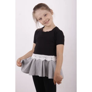 Kız Çocuk Dantel Detaylı Garnili Elbise