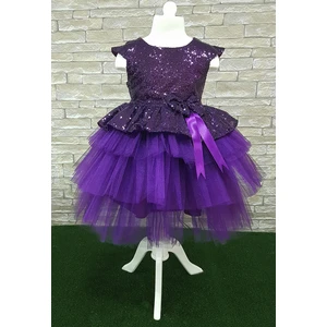 Mixie Baby Mor Kız Çocuk Özel Gün Doğum Günü Abiye Elbise