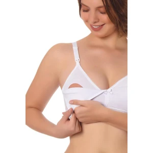 (3 Adet) Pamuklu Penye Emzirme Kadın Sütyeni 3010 Beyaz 85B