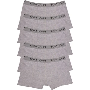 Tom John Gri Erkek Boxer 5'li Paket