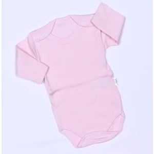 Nayinom Baby Düz Pembe Uzun Kollu Çıtçıtlı Body Zıbın
