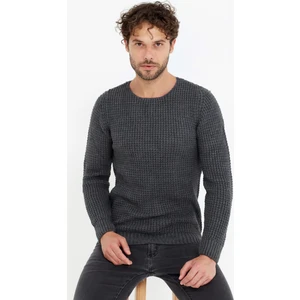 Tarz Cool Antrasit Kalın Petek Örgü Triko Kazak