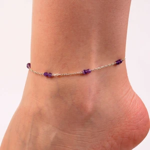 Taş Sandığı Ametist Taşı Gümüş Halhal