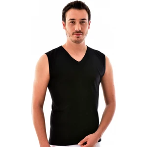 3 Adet Erkek  0401 V Yaka Pamuklu Atlet Siyah