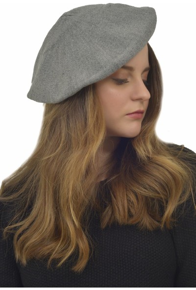 Labalaba Kadın Beret Model Gri Şapka