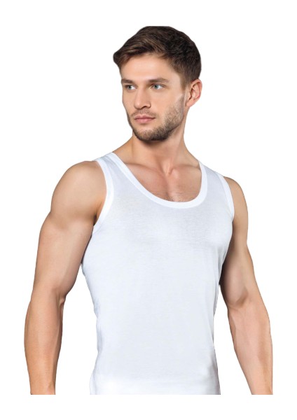 Erkek Beyaz Penye Atlet Pamuk 6'lı Paket