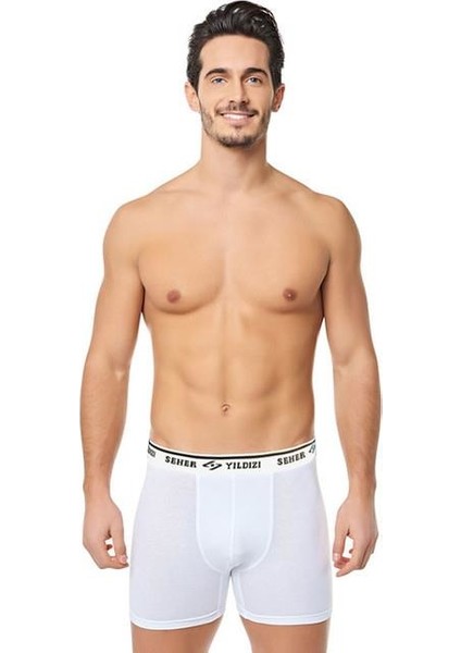 6'lı PaketSeher Yıldızı Erkek Boxer Likralı Boxer